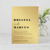 Invitation Typographie moderne Black Bold Code QR Mariage (Debout devant)