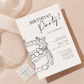 Invitation Typographie moderne Black Bow 30th Birthday Party