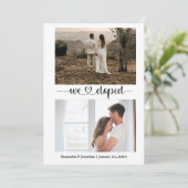 Invitation Typographie moderne blanche Nous avons Eloped Fair (Debout devant)