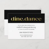 Invitation Typographie moderne Blancs noirs | Réception (Devant / Derrière)