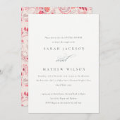 Invitation Typographie moderne Blush Paisley Couples Douche (Devant / Derrière)