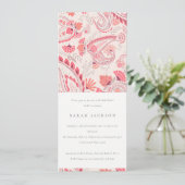 Invitation Typographie moderne Blush Paisley N'importe quel â (Debout devant)