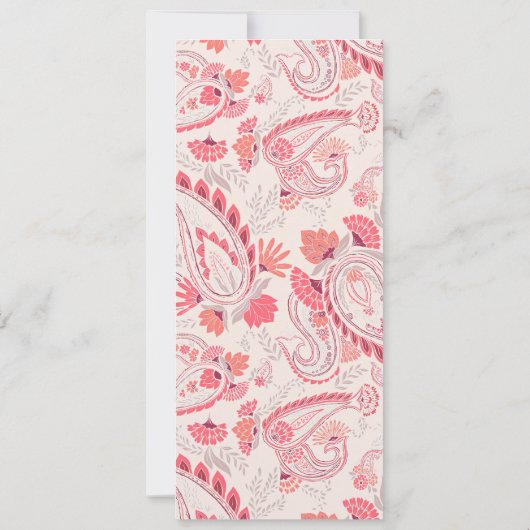 Invitation Typographie moderne Blush Paisley N'importe quel â (Dos)