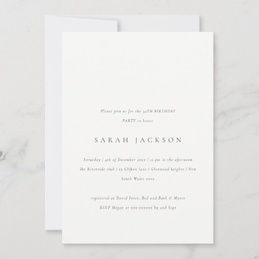 Invitation Typographie moderne Blush Paisley N'importe quel â (Devant)