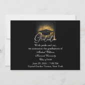 Invitation Typographie Moderne Casquette Noire Monochrome Rem (Devant)