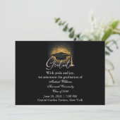 Invitation Typographie Moderne Casquette Noire Monochrome Rem (Debout devant)