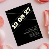 Invitation Typographie moderne chic noir gras