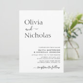 Invitation Typographie moderne chic Script Mariage photo (Debout devant)