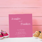 Invitation Typographie moderne couples baby shower rose