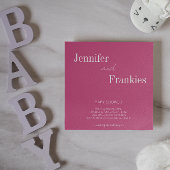 Invitation Typographie moderne couples baby shower rose