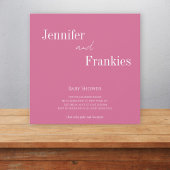 Invitation Typographie moderne couples baby shower rose