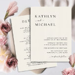 Invitation Typographie moderne crème tout en un Mariage simpl<br><div class="desc">Cream All In One Typographie moderne sur Gris Simple Minimalist Faire-part de mariage Card. Célébrez votre journée spéciale avec cette belle et élégante carte de faire-part de mariage pour embellir votre occasion spéciale. Tous les textes sont pré-arrangés pour que vous personnalisiez facilement et rapidement avec vos propres détails. Si vous...</div>