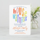 Invitation Typographie moderne de la fête du réchauffement du (Debout devant)