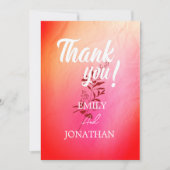 Invitation Typographie moderne de l'aquarelle rose orange THA (Devant)