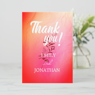 Invitation Typographie moderne de l'aquarelle rose orange THA