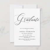 Invitation Typographie moderne de script noir pour fête de re (Devant)