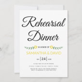 Invitation Typographie moderne dîner de répétition mariage ja (Devant)