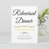 Invitation Typographie moderne dîner de répétition mariage ja (Debout devant)
