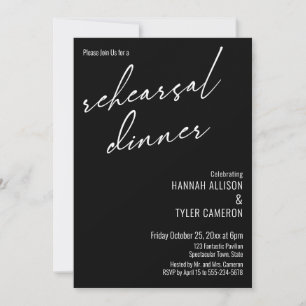 Invitation Typographie moderne Dîner de répétition simple Noi