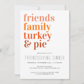 Invitation Typographie Moderne | Dîner de Thanksgiving (Devant)