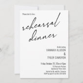 Invitation Typographie moderne Dîner simple de répétition (Devant)