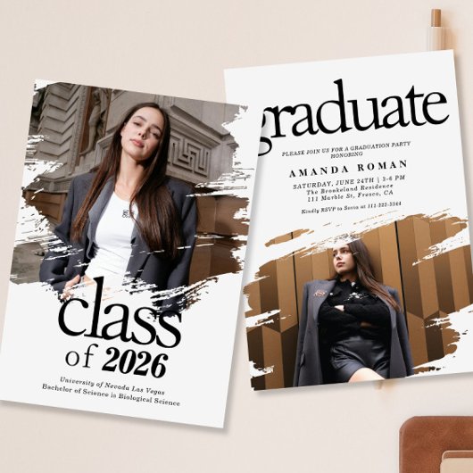 Invitation Typographie moderne Diplôme photo