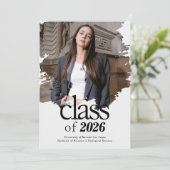 Invitation Typographie moderne Diplôme photo (Debout devant)