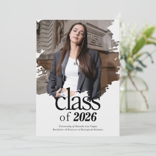 Invitation Typographie moderne Diplôme photo (Debout devant)