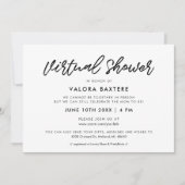 Invitation Typographie moderne Douche nuptiale virtuelle (Devant)