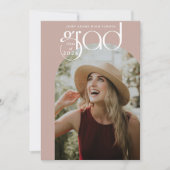 Invitation Typographie moderne Dusty Pink 2 Diplôme photo (Devant)