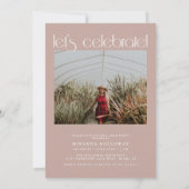 Invitation Typographie moderne Dusty Pink 2 Diplôme photo (Dos)