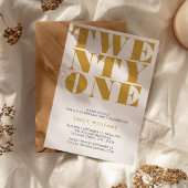 Invitation Typographie moderne Elegant Blanc Or Gras