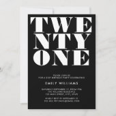 Invitation Typographie moderne élégant noir et blanc (Devant)