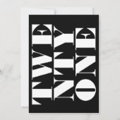 Invitation Typographie moderne élégant noir et blanc (Dos)