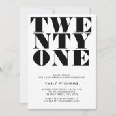 Invitation Typographie moderne élégant noir et blanc (Devant)