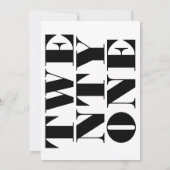 Invitation Typographie moderne élégant noir et blanc (Dos)