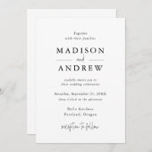 Invitation Typographie moderne élégante (Devant / Derrière)