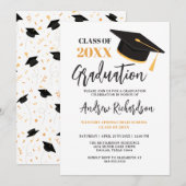 Invitation Typographie moderne élégante Tassel Graduation Par (Devant / Derrière)
