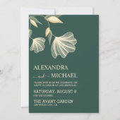 Invitation Typographie moderne Emerald Green Botanical Mariag (Devant)