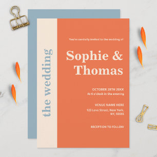 Invitation Typographie moderne et audacieuse Mariage Abricot