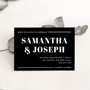 Invitation Typographie moderne et audacieuse Mariage minima