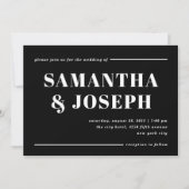 Invitation Typographie moderne et audacieuse | Mariage minima (Devant)