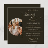 Invitation Typographie moderne Fête des mariées photo Brunch (Devant / Derrière)