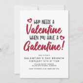 Invitation Typographie moderne Galentine's Day Brunch (Devant)