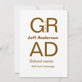 Invitation Typographie moderne graduation simple minimum c (Dos)
