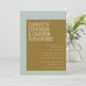 Invitation Typographie Moderne Gras Bleu et Olive Mariage (Debout devant)