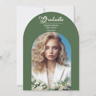 Invitation Typographie moderne Gras Gradué Olive Green Arch