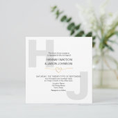 Invitation Typographie moderne Gras Mariage noir et blanc (Debout devant)