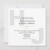 Invitation Typographie moderne Gras Mariage noir et blanc (Devant)