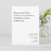 Invitation Typographie moderne Gras Noir Blanc Mariage élégan (Debout devant)